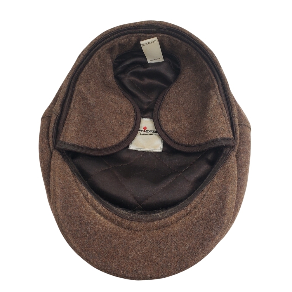 Wigens Brown Wool Newsboy Cap w/ Earflaps. Size 61. - Picture 12 of 13